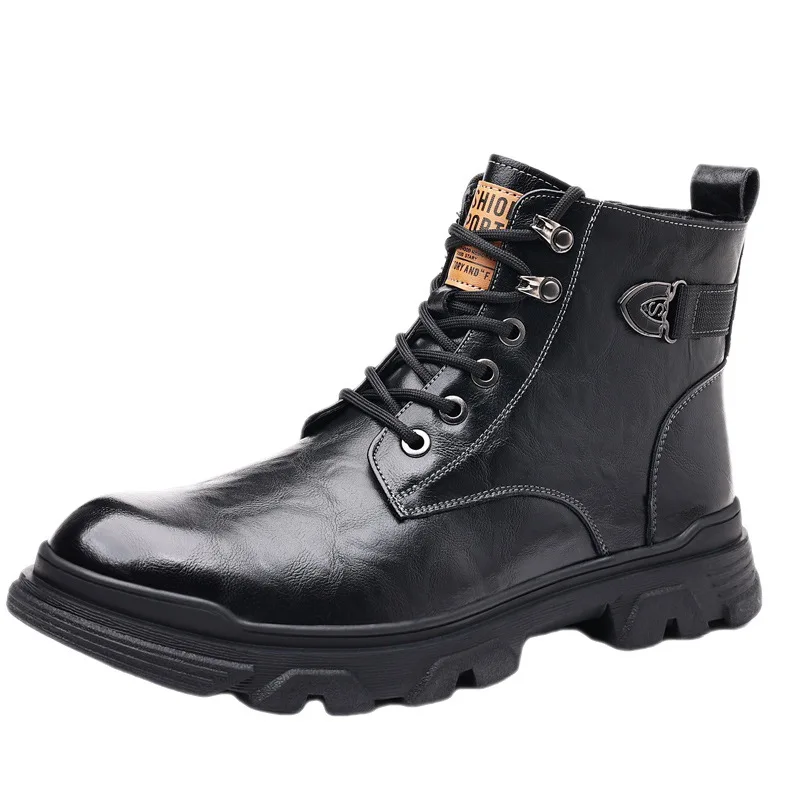 

Men's 2025 High-top Boots New Autumn British Comfortable Boots Retro Sporty Casual Leather Boots Winter High-top Shoes for Man