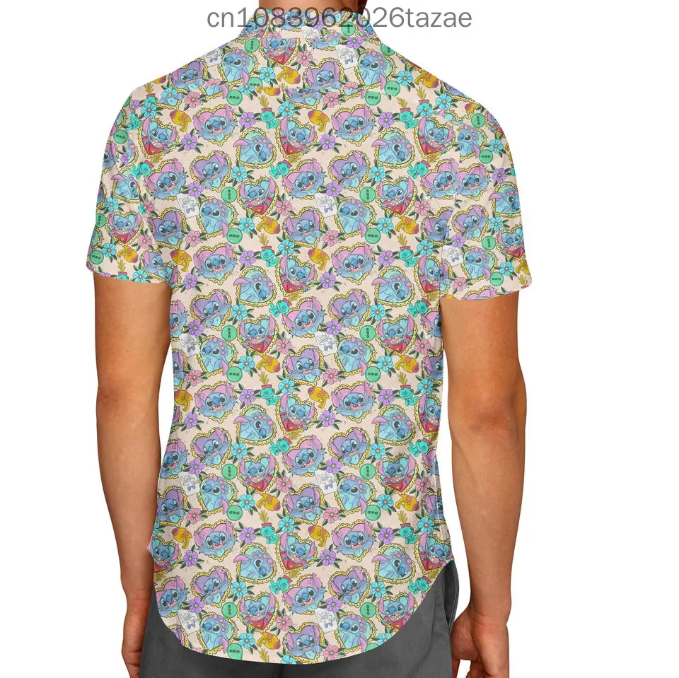 Disney heart-shaped Stitch Hawaiian shirt