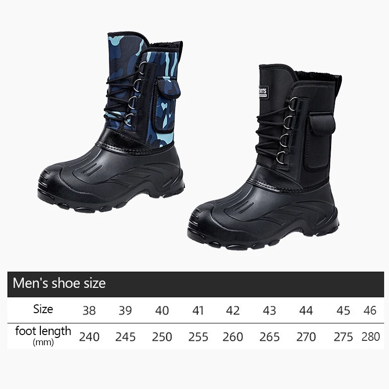 مقاوم للماء للرجال الشتاء الثلوج الأحذية أفخم اصطف عالية أعلى منتصف العجل المضادة للانزلاق المشي لمسافات طويلة في الهواء الطلق دراجة نارية الأحذية جديد #6