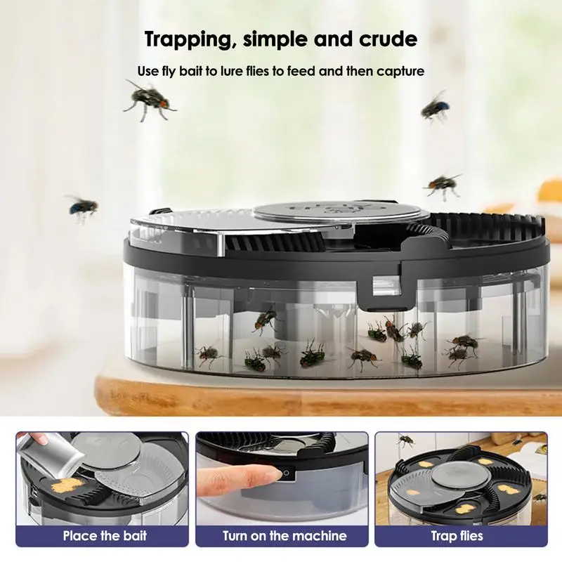 Automatic Fly Catcher Electric Fly Trap Catcher Device Indoor Rechargeable Rotating Repel Tool Household Flying Control For Gnat