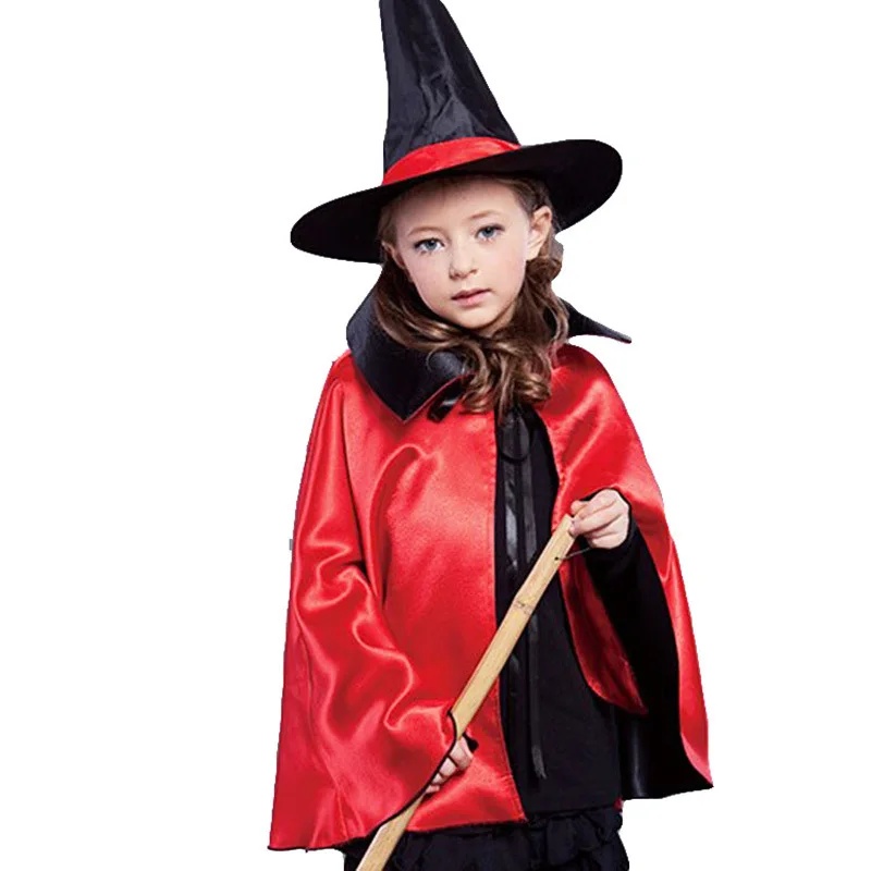 

Halloween Cloak Children's Day Masquerade Cosplay Witch Cloak Child Performance Costume Halloween Little Witch Dress Up