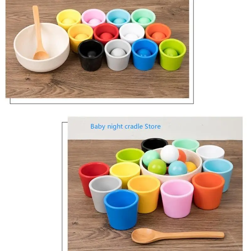 J2FF Mathématiques Compte Toy Ball & Cups Color Board Game Enfants Fine Motor Teaching Toy Activity