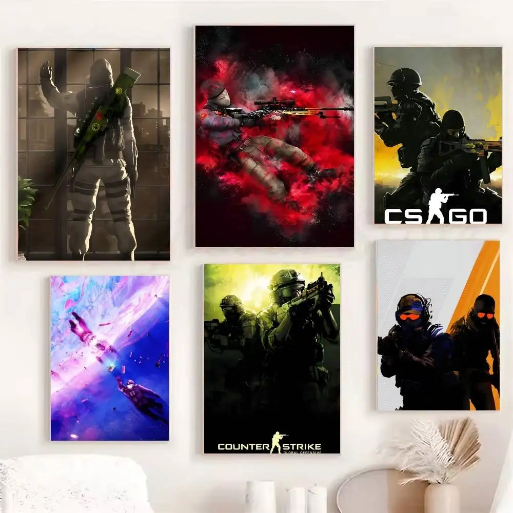 Hot Classic Game C-CSGO C-Counter-Strike Global Posters Fancy Wall Sticker for Living Room Bar Decoration Wall Decor