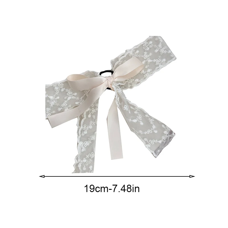 1PC Women's French Lace Bow-Tie Ribbon Hair Clip Summer Half-Updo Back-of-the-Head Pin-Curl Styling Accessory