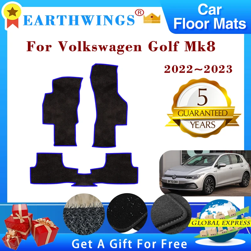 

Floor Mats For Volkswagen Golf Mk8 VW GTE GTD GTI R R-Line 2022 2023 Carpets Footpads Cape Rugs Cover Foot Pads Car Accessories