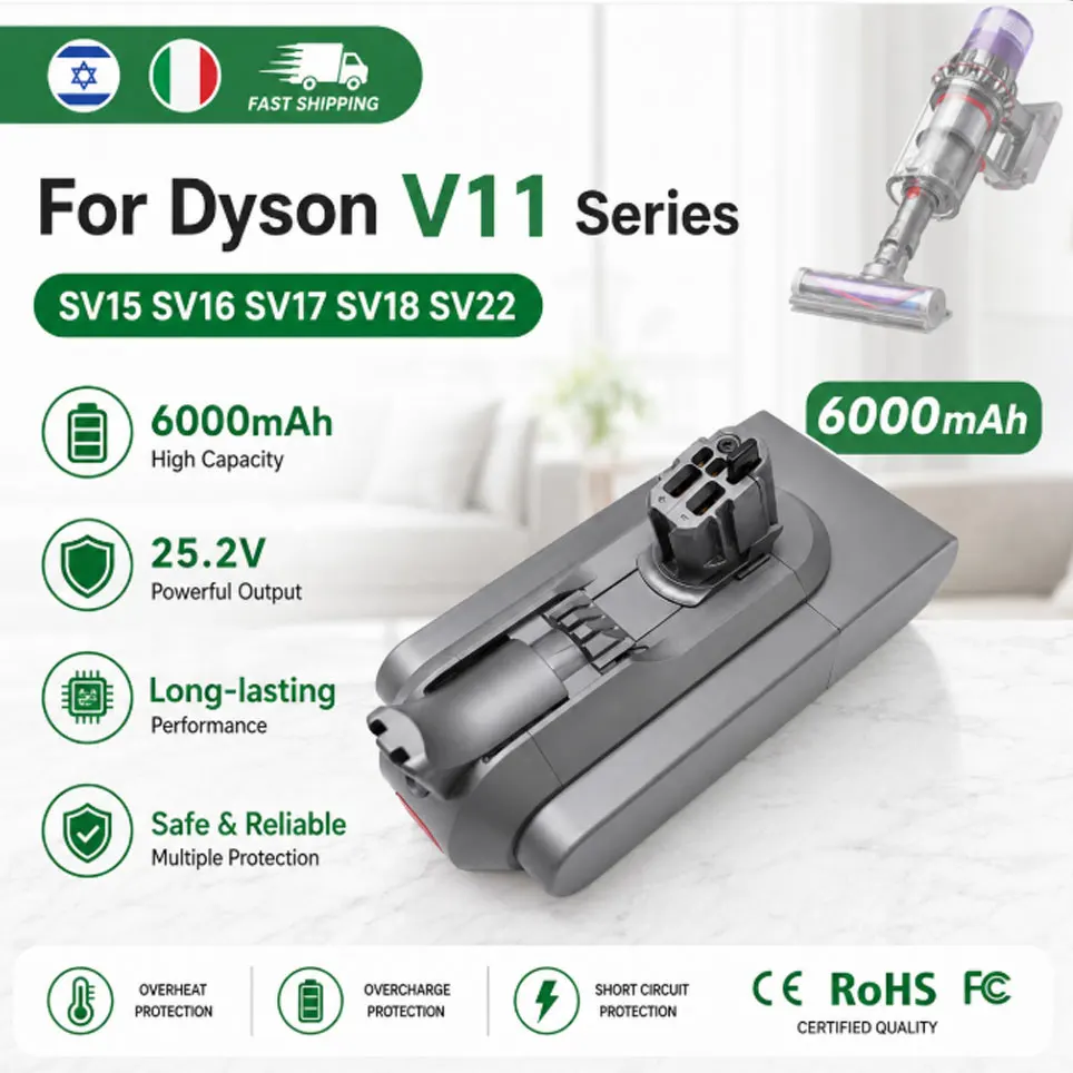 Neue originale Lithium-Batterie 25,2V für Dyson SV15 V11 Absolute Fluffy Cyclone Animal Pro Total Handstaubsauger Ersatzteil