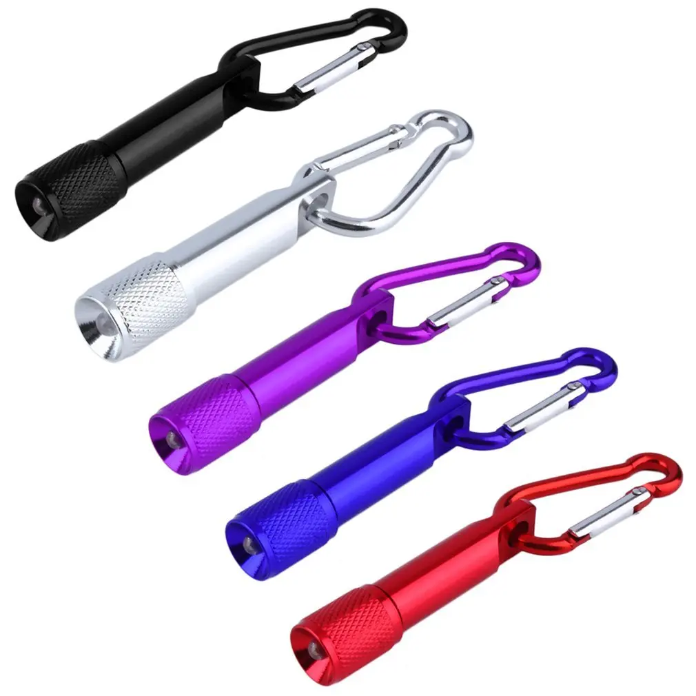Lampu senter LED warna-warni, Gantungan Kunci portabel saku sangat terang dari aluminium warna-warni untuk berkemah