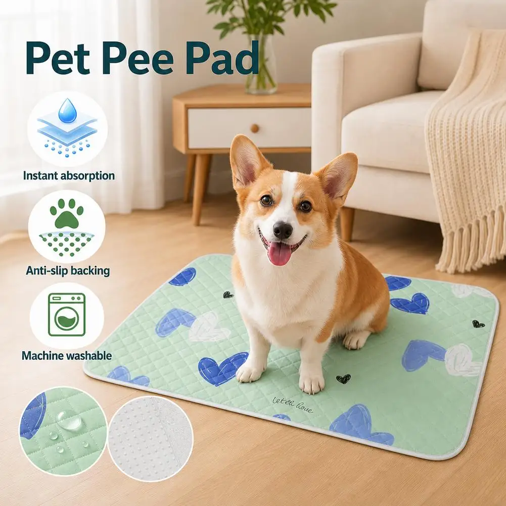 Les tapis absorbants pour animaux de compagnie sont lavables en machine, antidérapants, absorbants, réutilisables et constituent une barrière contre l'urine pour les produits pour animaux.