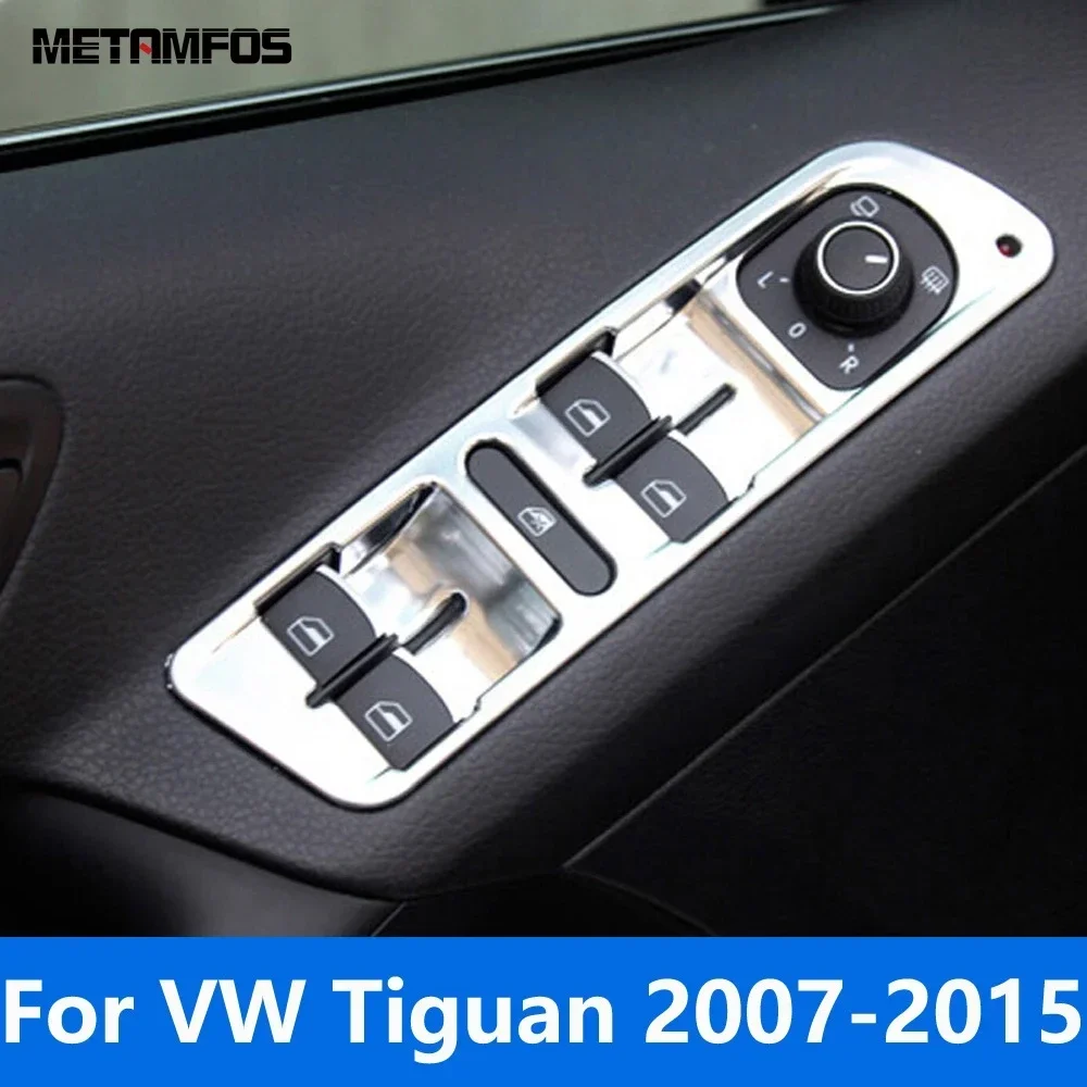 For Volkswagen VW Tiguan 2007-2013 2014 2015 Matte Window Lift Switch Cover Trim Interior Armrest Decoration Frame Accessories