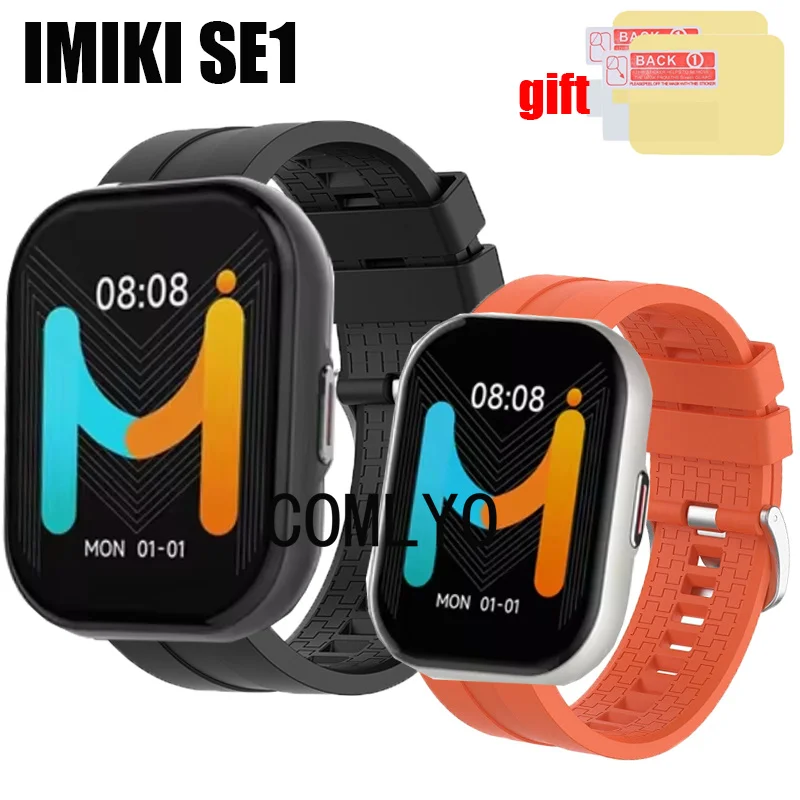 Wristband for IMIKI SE1 Strap Band Belt Silicone Smartwatch Bracelet Screen protector film For women men