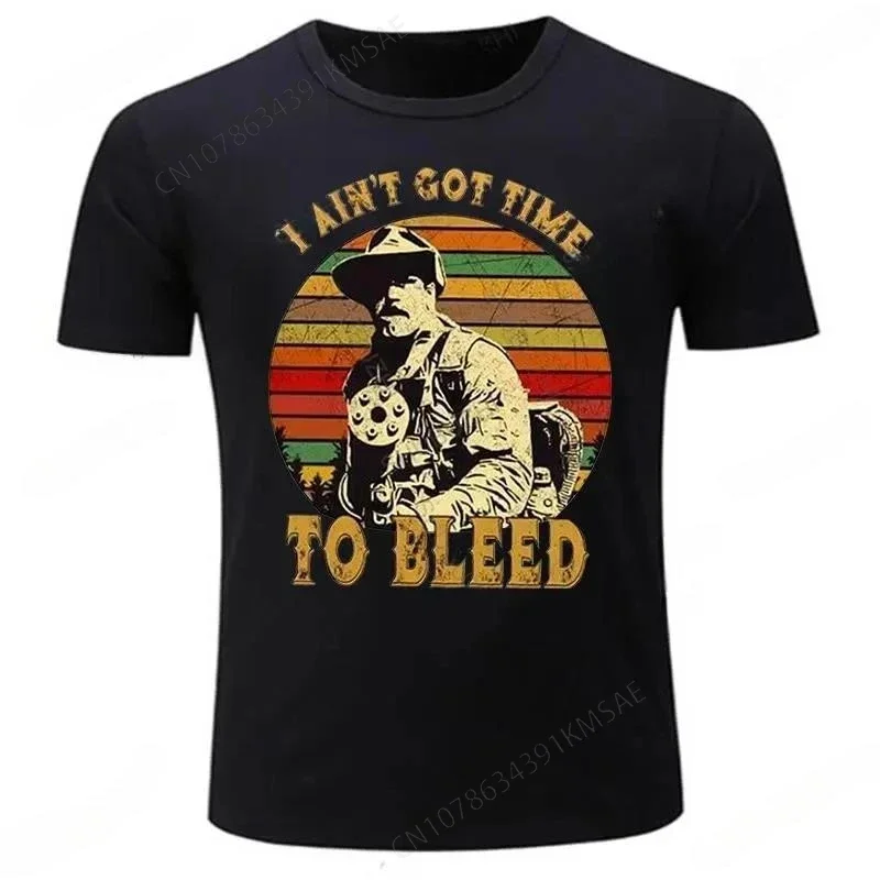 

Male Black Tshirts Blain Predator I Ain't Got Time To Bleed Vintage Men Black Cool Casual pride t shirt Fashion tshirt