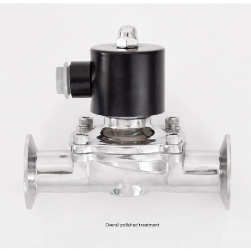 

Sanitary Quick-Clamp Solenoid Water Valve - Food Grade 304SS Polished, Normally Closed, 220V/24V DC