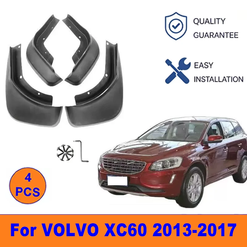 

4Pcs Mud Flaps For VOLVO XC60 2013-2017 - Splash Guards Front & Rear Wheel Fender Mudguards Car Exterior Protection Accessories