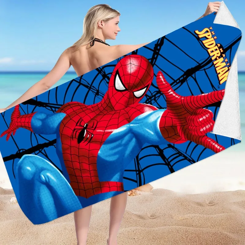 Spiderman szybkoschnące ręczniki plażowe koc z mikrofibry Oversized 140x70cm nadruk ręcznik chłonny ręcznik basenowy koc