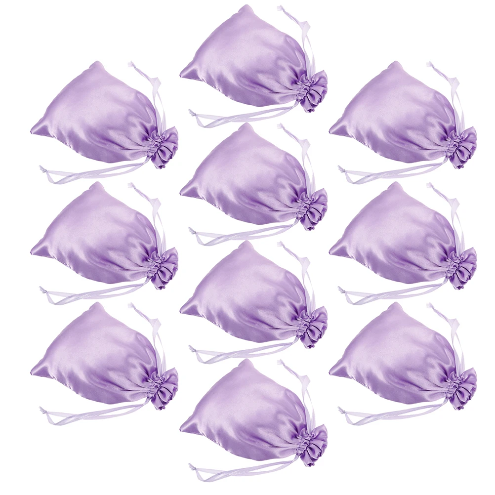 

10 Pcs Makeup Bag Drawstring Bags Cloth Pouch Violet for Women Pouches Miss