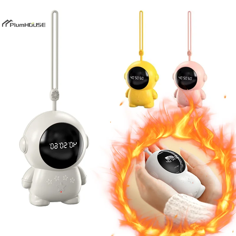 60℃ Cute Astronaut Hand Warmer Portable Usb Charging Winter Mini Reusable Hand Warm Pocket Hand Warmer New Year Gift