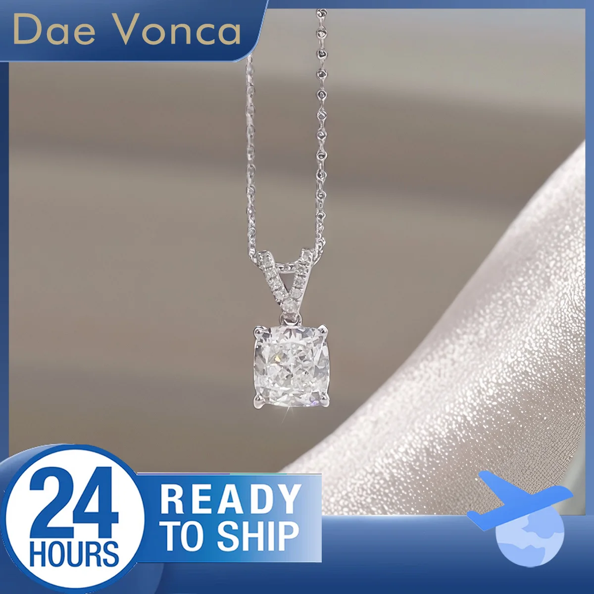 

Ожерелье с бриллиантом, выращенным в лаборатории, из 18-каратного белого золота 1,08 карата, для женщин - Ожерелье с подвеской из лабораторного бриллианта с V-образной застежкой