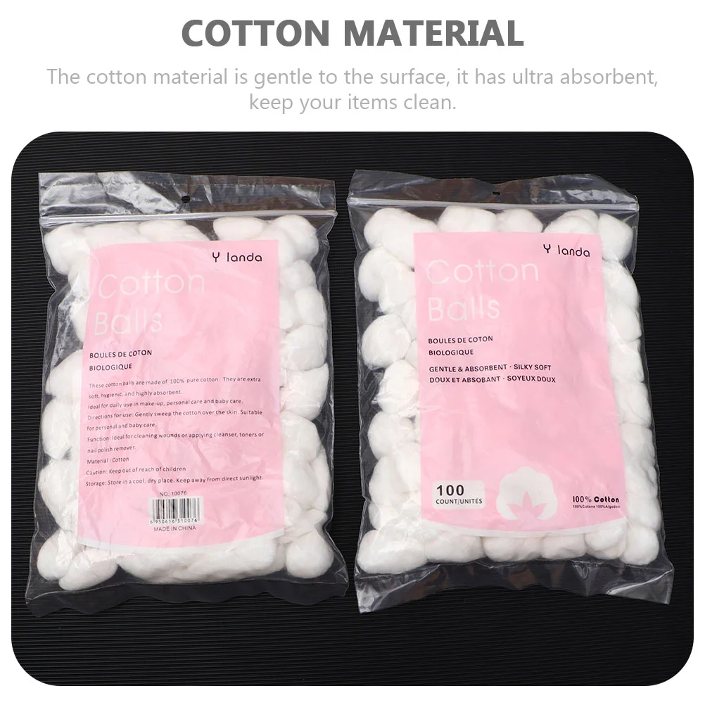 400 Pcs Makeup Remover Absorbent Cotton Balls Alcohol Salon Sterilized Tattoos Accessories Unscented Non Medical