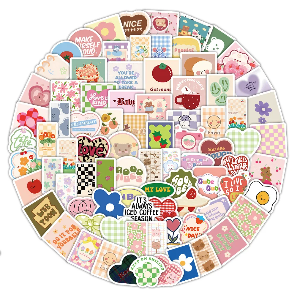 

50/100PCS Cute Oil Painting Small Flower Graffiti Sticker DIY Decoration Notebook Phone Case Child Toy Sticker Water Waterproof