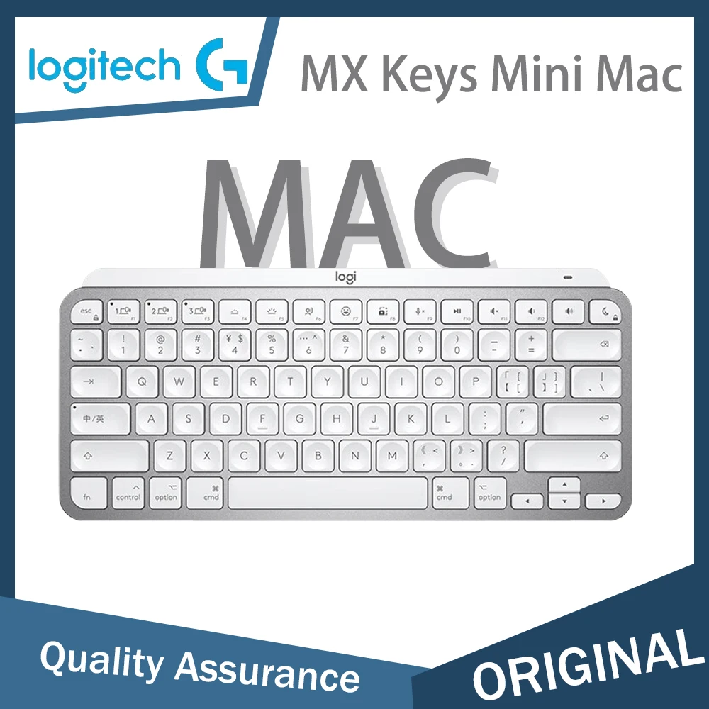 Teclado Inalámbrico Retroiluminado Logitech Master Series MX Keys Mini para Mac, Teclado Inteligente Bluetooth para Oficina, Teclado para Tablet