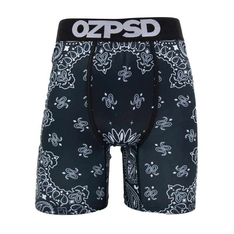 1PC OZPSD Men Underwear Boxers Breathable Summer Male Panties Lingerie Men Underpants Trunks Plus Size Print Man Boxer Briefs