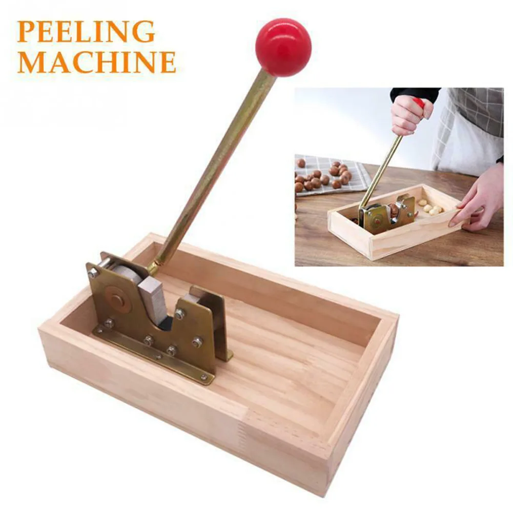 Multifunctional Macadamia Nut Opener with Metal Handle Professional Fast Open Sturdy Wood Storage Racks for Home Kitchen Gadgets