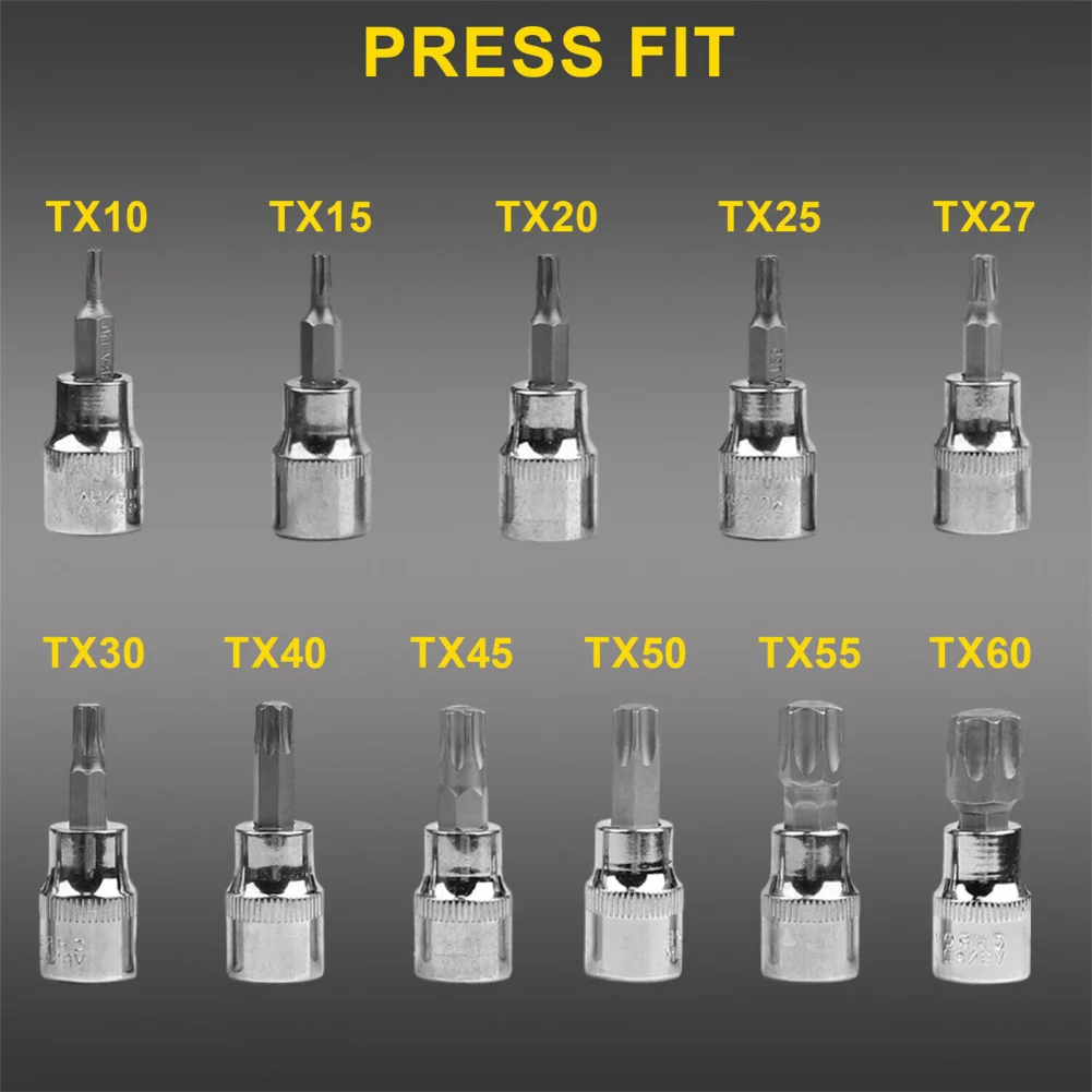 Juego de brocas de estrella Torx macho y hembra, llave de trinquete de 3/8 pulgadas con tornillo hexagonal de 5/16 pulgadas, Kit de herramientas de