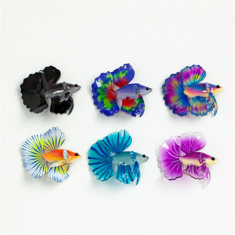 4Pcs/Lot New Creative Animal Fish Acrylic Beads Charm Connectors Diy Earrings Jewelry Making Accessories Ornament Material