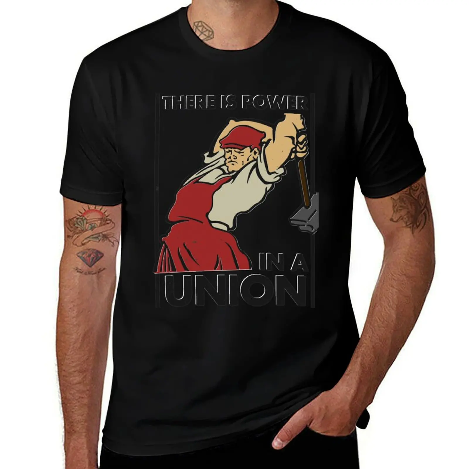 There Is Power in a Union (Vector Recreation) T-Shirt cotton t shirt man T-Shirt