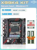 KEYIYOU X99 Motherboard Set E5 2695 V3 CPU 2x8GB RAM Xeon complete kit X99 DDR4 mainboard DIY PC support secure boot windows 11
