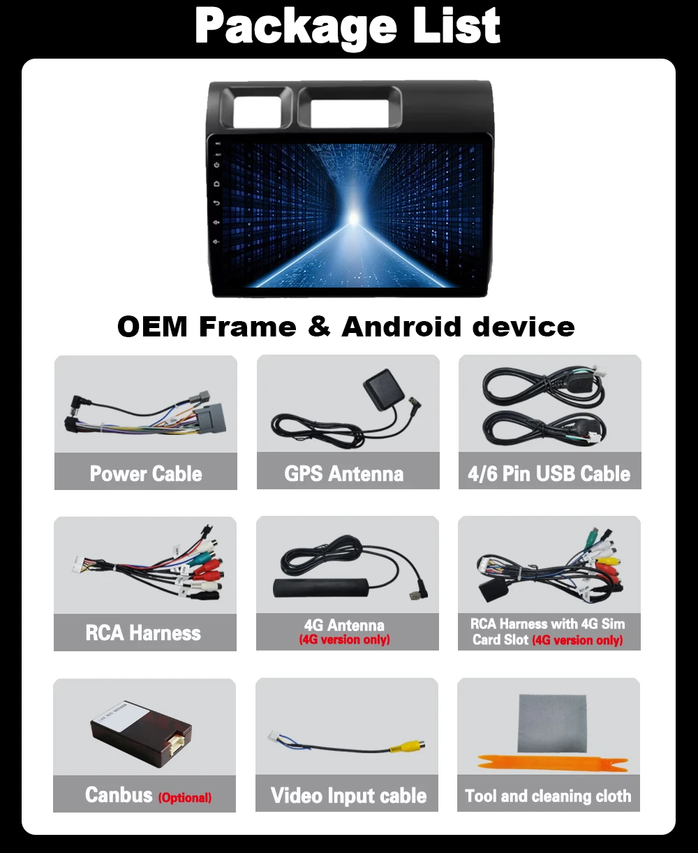 Autoradio Android 14, Navigation GPS, Écran QLED, Lecteur Stéréo, Limitation, Unité Centrale, Toyota Land Cruiser 8 J70 70 2023 - 2024