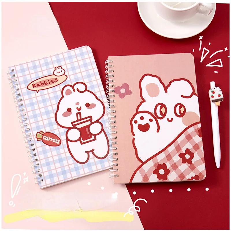 1pcs A5 Cartoon Rabbit Coil Notebook Cute Girl Journal Notebook Kawaii Diary Sketchbook Office Accessories