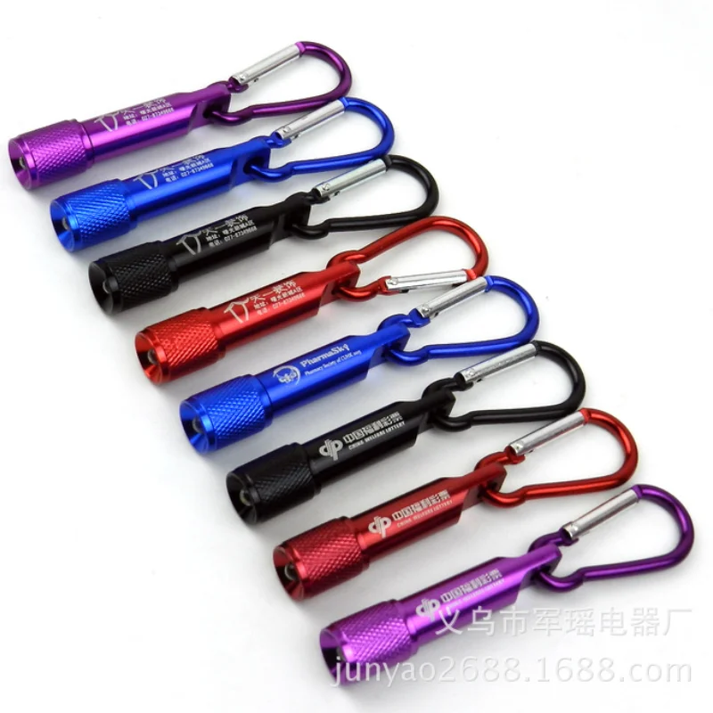 LED Strong Light Flashlight with Carabiner Bicycle Lighting Wild Night Walk Corridor Walking Light Household Mini Flashlight