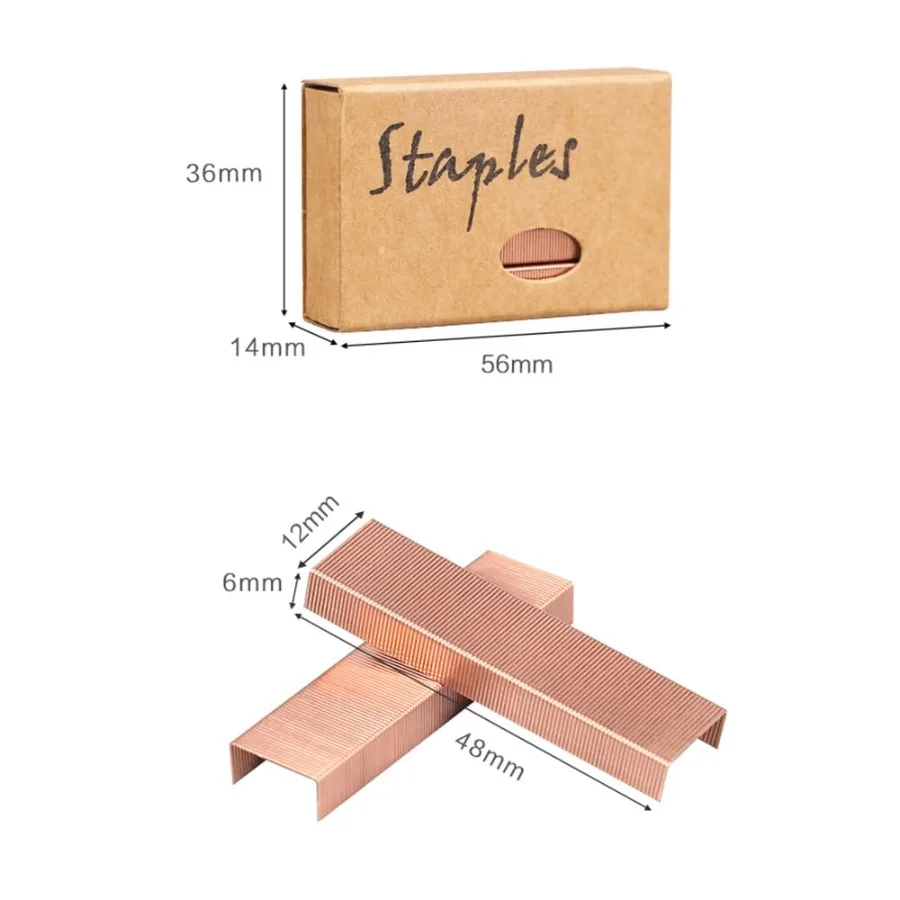 3000 Heftklammern aus Roségold, 26, 6 Standard-Farbklammern für Schreibtischhefter, 1000 pro Packung, insgesamt 3 Heftklammern aus Roségold