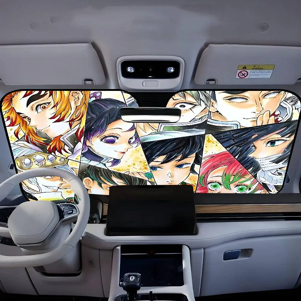 Anime D-DemonS Slayer Car Sunshade Shield Windshield Window Sun Blocker Cover Interior Protection For Truck SUV Visor Universal - view 2