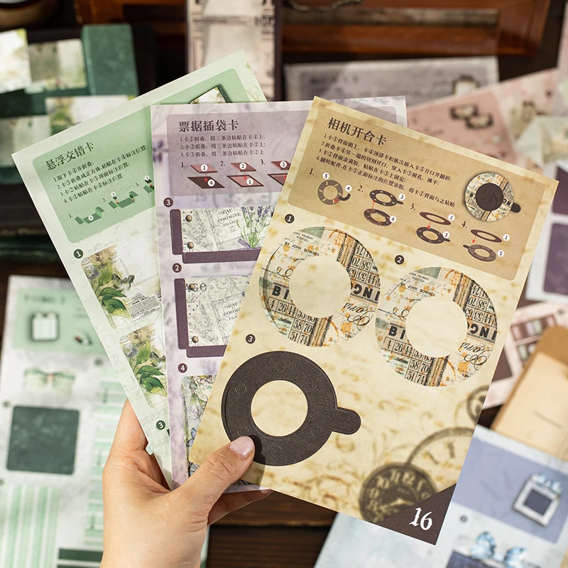 20 Sheets Memo Pad Time Walk Material Book Vintage Collage Scrapbooking Journaling Decoration Paper Notes Stationery supplies