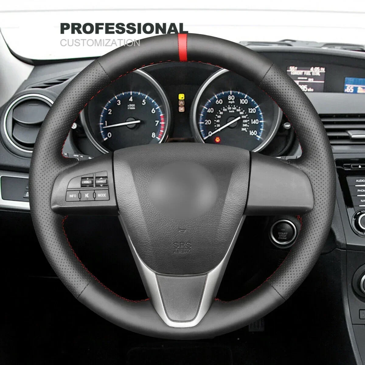 

DIY Leather Car Steering Wheel Cover For Mazda 3 2011-2013 Mazda 6 CX-7 CX-9 Car Accessories