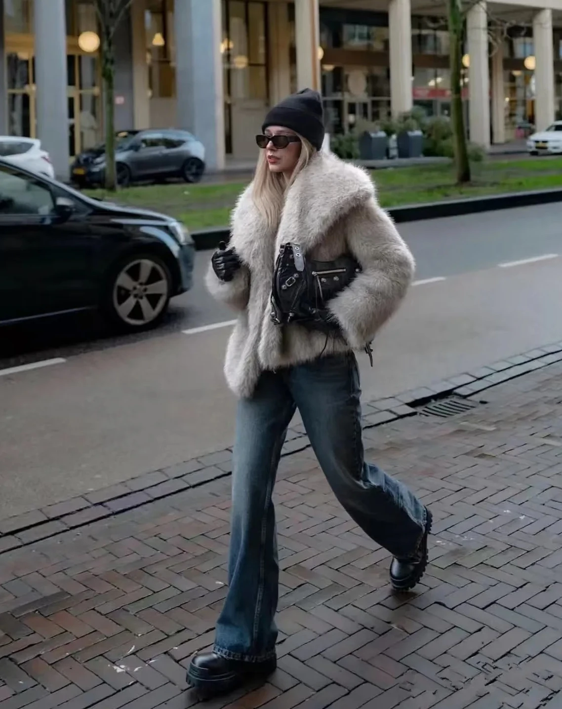 Herfst Winter Ins Street Style Mode Nepbontjas Grote Kraag Vossenbont Overjas Warme Dikke Luxe Merk Pluche Jas