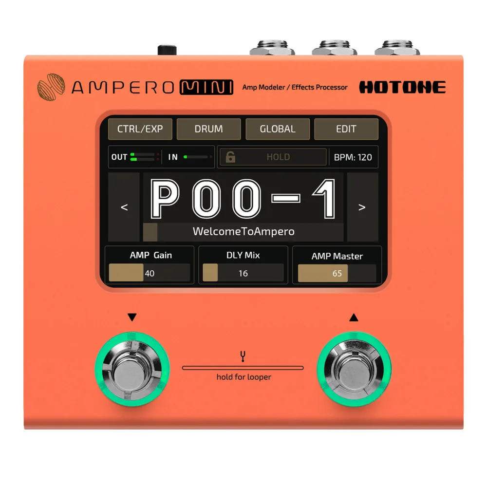 Original Hotone Ampero Mini Ultra Compact Amp Modeler & Effects Processor With 24-bit Signal Processing, 112dB S/N Ratio