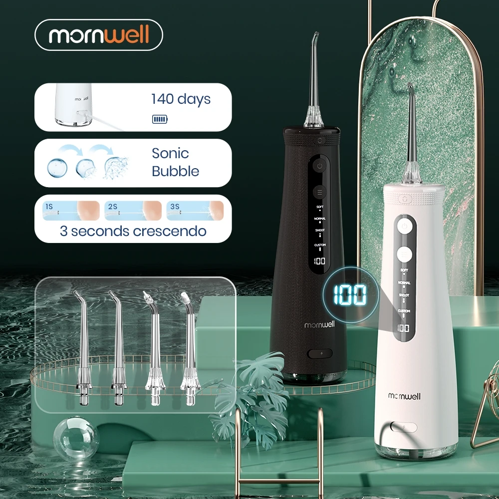 

Mornwell F32 Oral Irrigator Dental Teeth Whitening Home Appliance Sonic Water Flosser 270ML Tank Teeth Cleaner Dental Water Jet