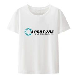 Hot Sale Fashion Portal 2 Aperture Laboratories Logo Men's T-shirt Video Game Fan Clothing Breathable Tops Pattern Creative Cool