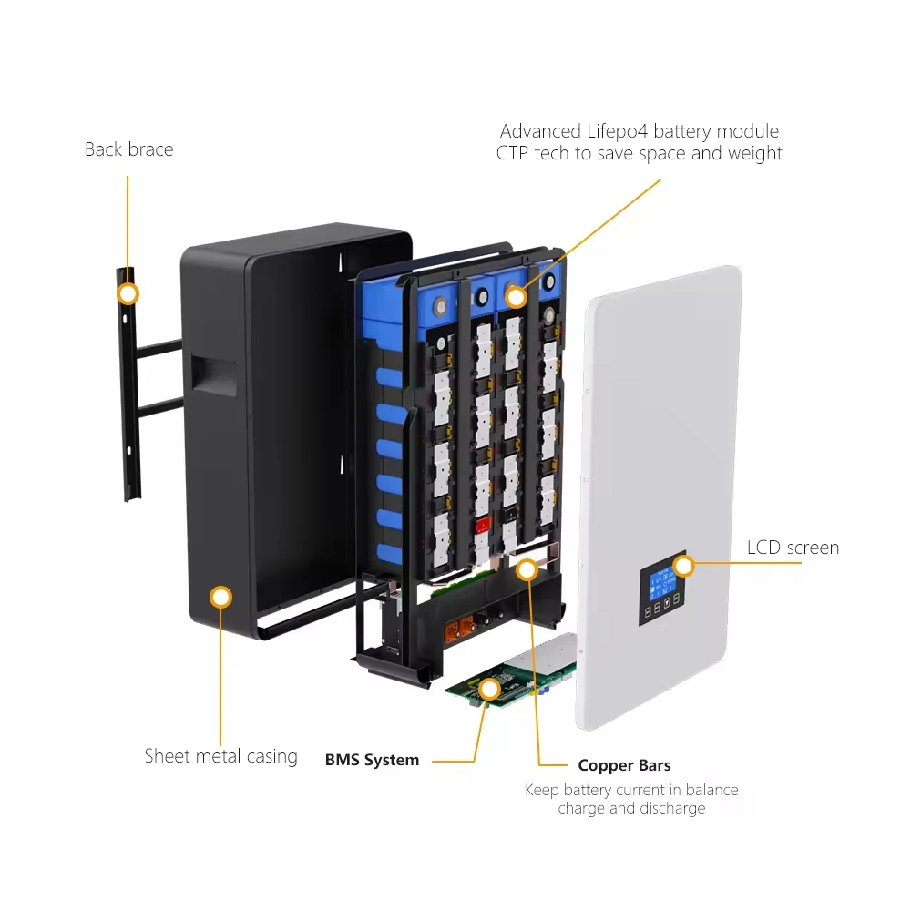 51.2V 200Ah 10KWh LiFePO4 Battery Smart BMS Inverter 6000 Cycles Home Solar Energy Storage CAN Communication Port IP65