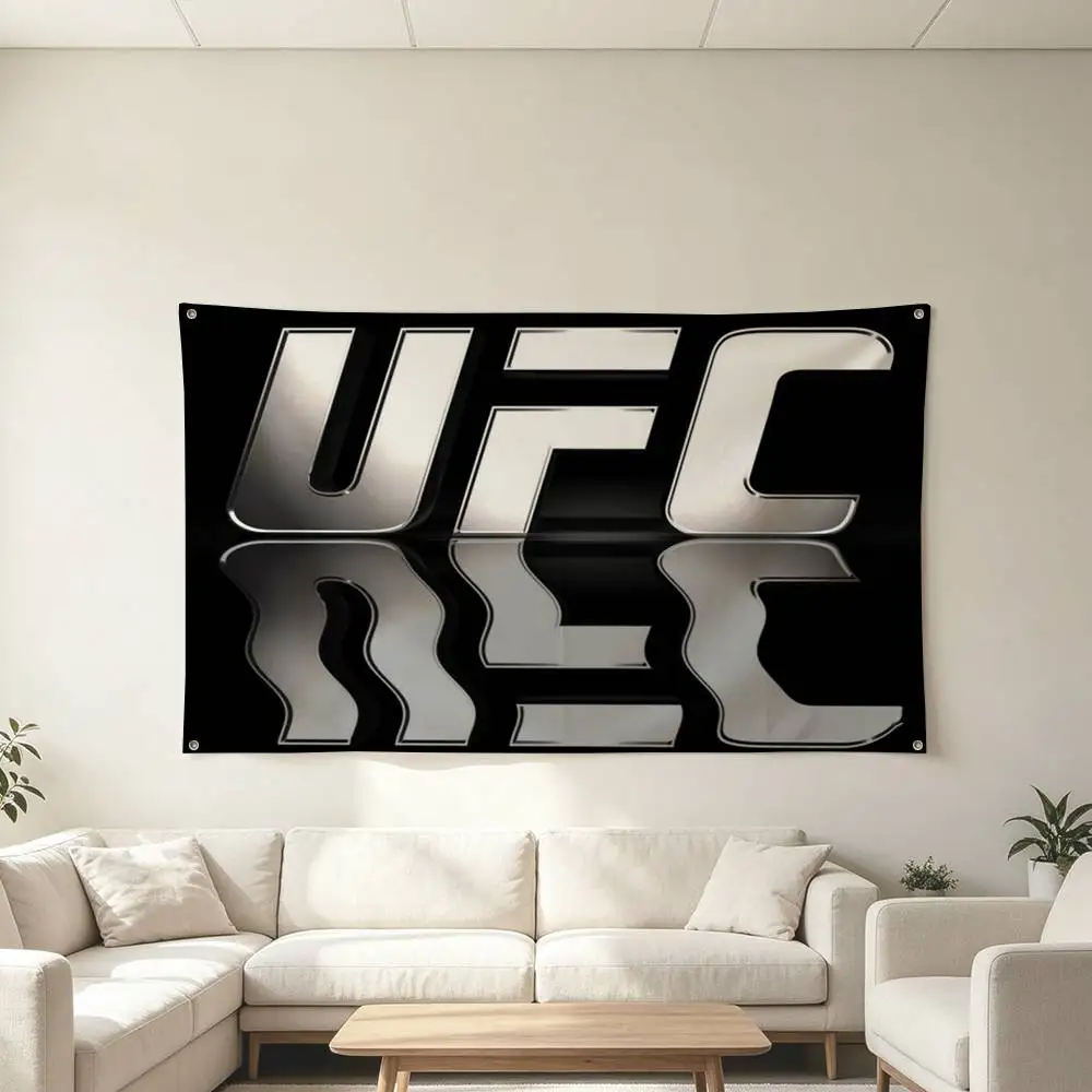 UFC Logo F-Fighting-G Flags for Bedrooms Home Decor Items Outdoor Decors Garage Decoration Flaga