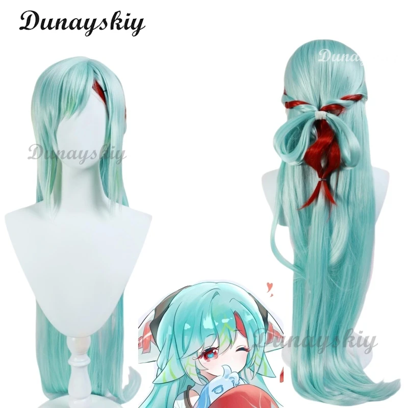 Shaosiyuan Cosplay Wig Women 120cm Long Green Straight Wig Cosplay Anime Cosplay Wigs Heat Resistant Synthetic Wigs