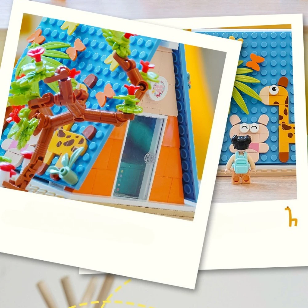 Moc sonho acampamento cabine empilhada casa blocos de construção conjunto quebra-cabeça estilo cabana villa diversão idéia brinquedos para crianças presentes do feriado aniversário