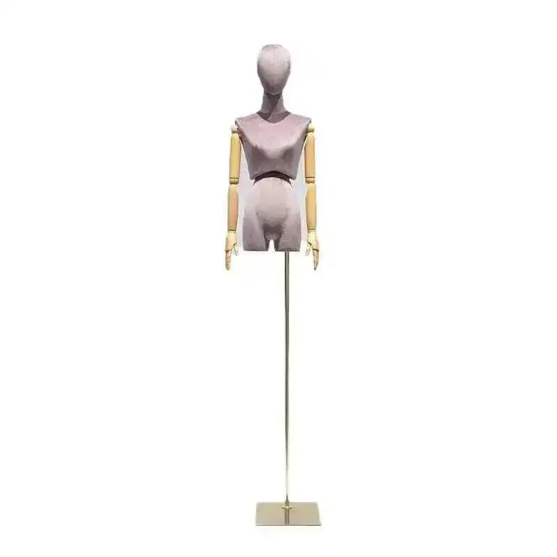 

Suede Female Mannequins Half-length Mannequin Mannequin Window for Women's Colorful Clothing Props Store Display High-end Stand