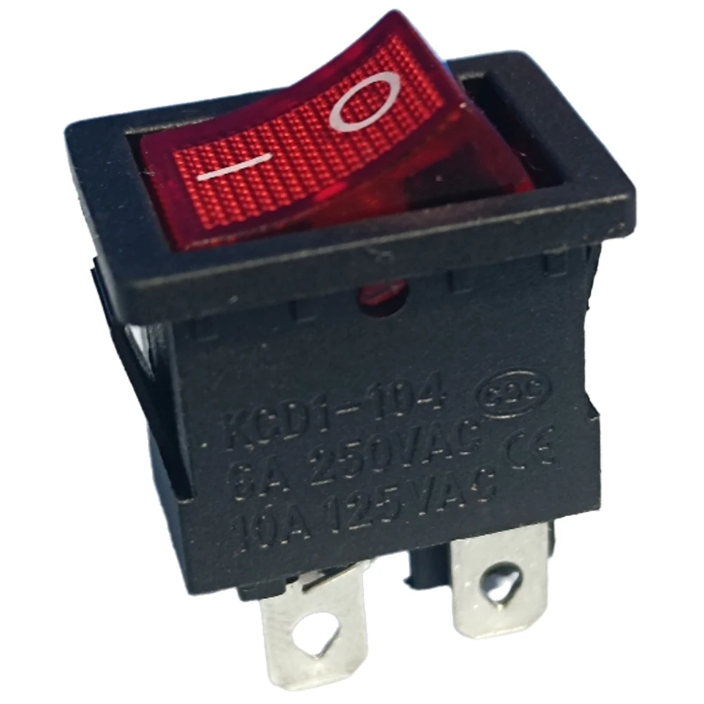 A72Z 30 Pcs KCD1 Boat Rocker Toggle Switch 6A/250V 10A/125V AC with Red Light Switch 4Pin on Off