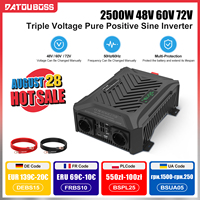 DATOUBOSS 2500W Variable Voltage Inverter 48V60V72V Manual Variable Voltage Frequency 50Hz/60Hz Portable 3 Voltage Car Inverter