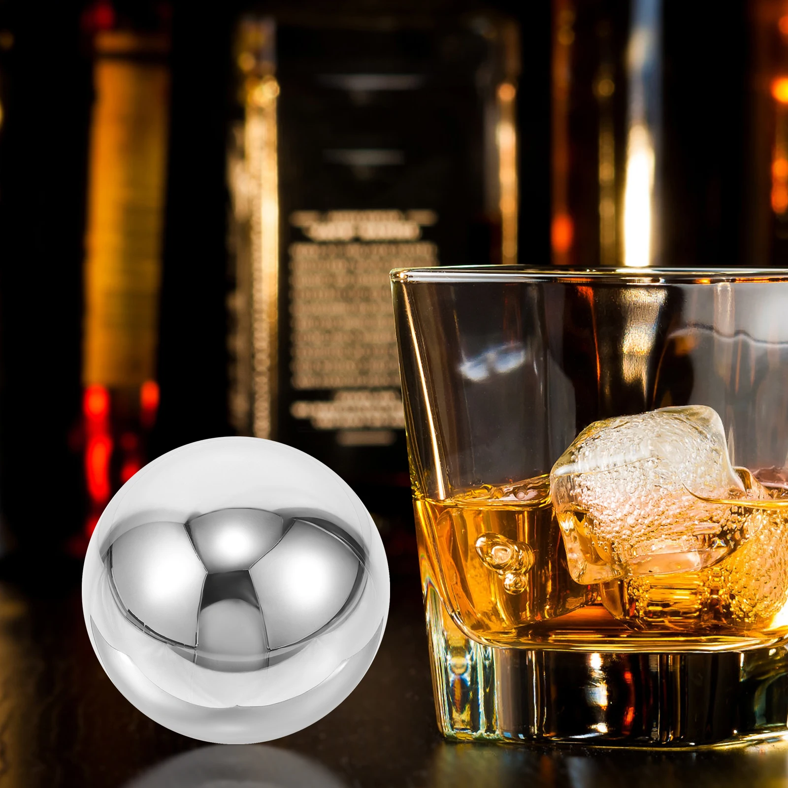 

1Set Stainless Steel Cooling Balls Reusable Non-Melting Ice Spheres for Coffee Tea Wine Fast Chilling Metal Drink Stones
