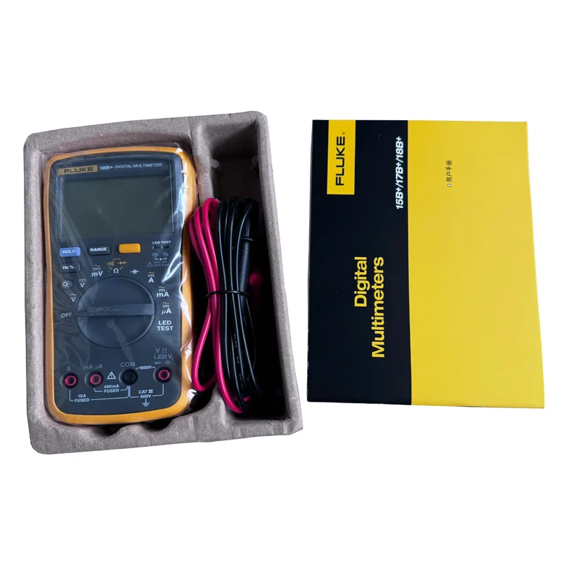 فلوك 18B plus مقياس رقمي متعدد التيار المتناوب/تيار مستمر الجهد الحالي LED اختبار السيارات دليل المدى المقاومة السعة تستر